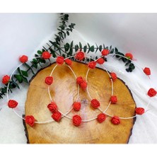 Hayaller Dükkanı 3 Adet Çiçekli Taç Kırmızı