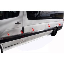 Askrom Mercedes Sprinter W906 2006 - 2018 Uzun Şasi Yan Kapı Çıtası 10 Parça Paslanmaz Çelik