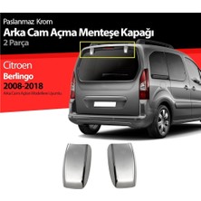 Askrom Citroen Berlingo 2 2008 - 2018 Krom Bagaj Camı Menteşe Kapağı 2 Prç