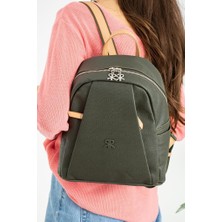 Impolo Vanessa Haki Yeşil Kamel Kadın Sırt Çantası 25X30 Ebatında