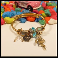 Family Takı PAN-019- Siyah Beyaz Temalı Gold Renk Paslanmaz ve Kararmaz Çelik Kolye