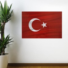 Byr Dalgalanma Efektli Manyetik Duvar Stickerı Türk Bayrağı 71X 47CM-SIHIRLI Kağıt