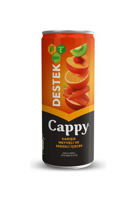 Cappy Destek Karışık Meyveli ve Sebzeli Içecek Kutu 250 ml