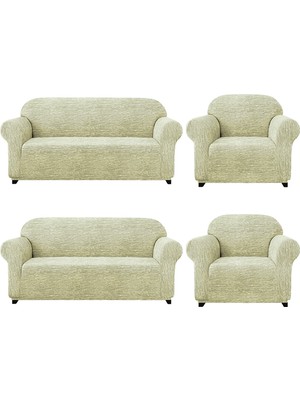 Elgeyar Jakarli Koltuk ,kanepe ,çekyat Örtüsü Çubuk Desen Esnekli Eteksiz3+3+1+1 Takım Için