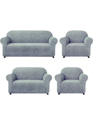 Elgeyar Jakarli Koltuk ,kanepe ,çekyat Örtüsü Çubuk Desen Esnekli Eteksiz3+2+1+1 Takım Için