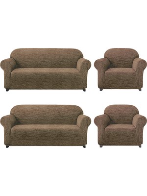 Elgeyar Jakarli Koltuk ,kanepe ,çekyat Örtüsü Çubuk Desen Esnekli Eteksiz3+3+1+1 Takım Için