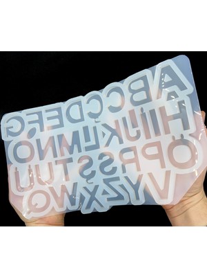 Epoksi Silikon Kalıp / Standart Boy Ters Alfabe Kalıbı / Türkçe Ters Alfabe Kalıbı / Harf Kalıbı
