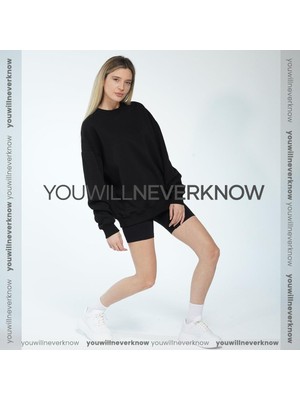 You Will Never Know Baskısız Unisex Oversize Sweatshirt