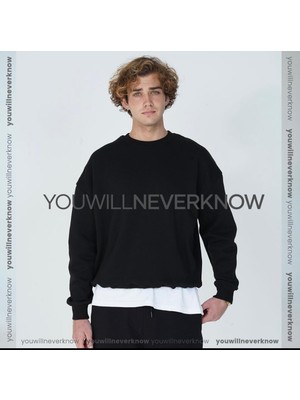 You Will Never Know Baskısız Unisex Oversize Sweatshirt