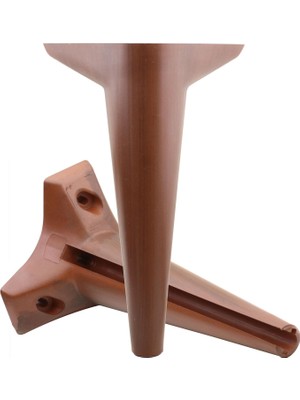 Nzb Lüks Mobilya Kanepe Sehpa Puf Koltuk Ayağı 24 cm Kahverengi Ahşap Desenli Baza Ayak