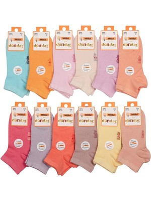 Dündar Kız Çocuk Modal Patik Dikişsiz Pastel Renk Çorap 8047- 12 Adet