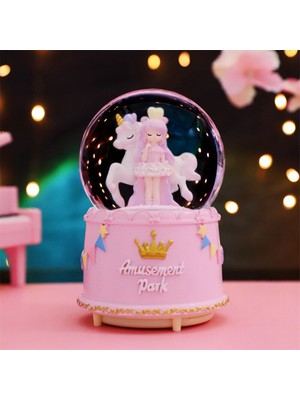 Hediyesahibi Sevimli Kız Dönen Işıklı Müzikli Püskürtmeli Büyük Boy Kar Küresi