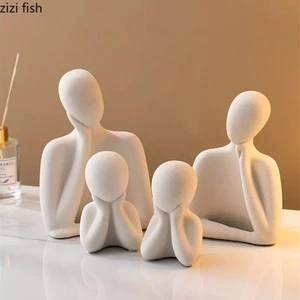 Zen Art Obje Iki Çocuklu Aile Heykel Biblo