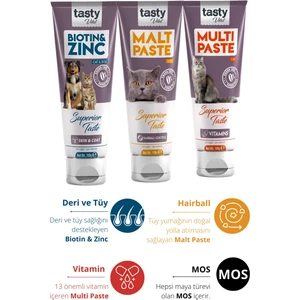 Vital Kedi Malt Paste 100 gr + Multi Cat Paste 100 gr + Biotin Paste 100 gr (3X100 Gr) Malt M