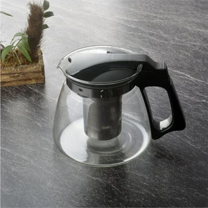 Cam Demlik Süzgeçli 1100ML Siyah THN81100