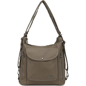 Yıkama Deri Kadın Sırt &  Omuz Çantası 2022-1834 Vizon