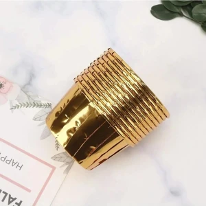 Tinky Winky 25'Li Kağıt Muffin Kek Ve Sufle Kapsülü Metalik Gold Altın