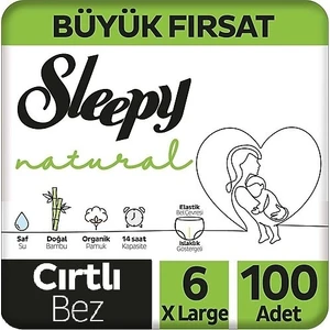 Natural Bebek Bezi Mega Avantaj Paketi 6 Numara 15-25 kg 100 Adet
