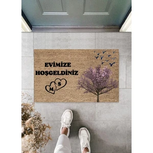 Müdavim Home Modern Dekoratif Dijital Baskı - Kişiye Özel Tasarım Baş Harf Temalı Kapı Önü Paspası