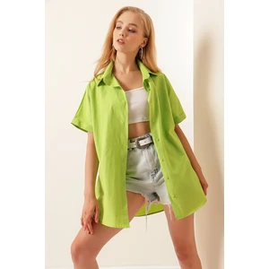 20120 Oversize Kısa Kollu Gömlek - A.yeşil