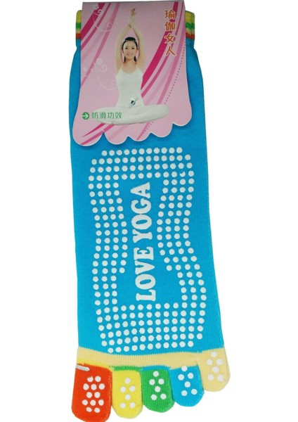 2 Çift Almila Yoga&pilates, Barre, Dans Çorabı Turkuaz-Gri indirimleri