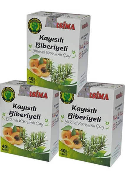 Kayısılı Biberiyeli Çay 3 x 40 Süzen Poşet