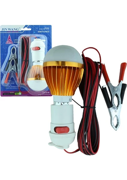 12V LED Ampul Akü Maşalı Anahtarlı (11050=33698)