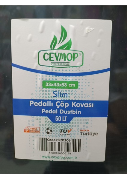 Professional Slim Pedallı Çöp Kovası 50 Lt 50