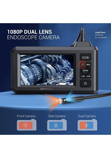DS300 4,3" IPS LCD 5m Borescope Endoskop Kamera fiyatları