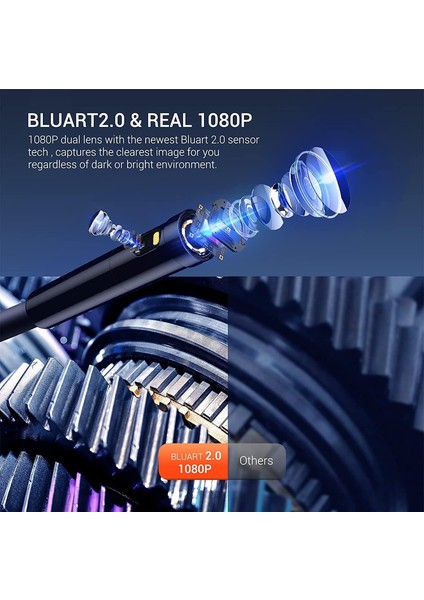 DS300 4,3" IPS LCD 5m Borescope Endoskop Kamera fırsatları