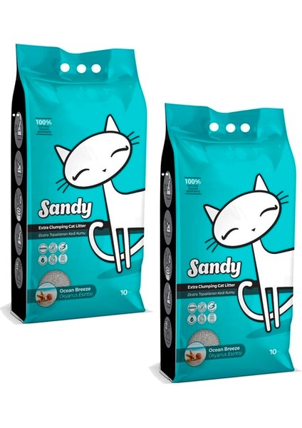 Cat Litter Doğal Sodyum Bentonit Okyanus Esintisi Kedi Kumu 10 kg X2 Adet