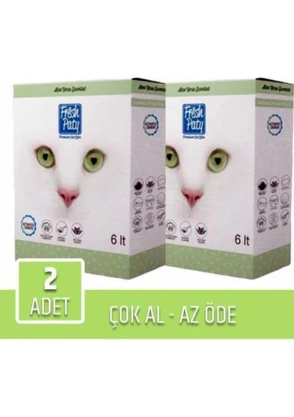 Fresh Paty Aloe Vera Kokulu Aktif Carbon Kedi Kumu 6 Lt Fresh