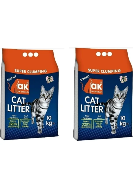 Ak Cat Litter Bentaş Bentonit Neo Pet Market Akkum Bebek Pudrası Kokulu Kalın Taneli Akkum Kedi Kumu 10 kg x 2 Ad