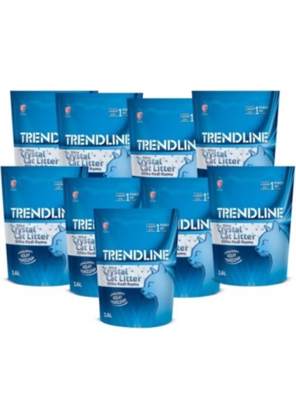 Silika Kristal Kedi Kumu 3,6 Lt x 9 Adet Koli 9 Lu