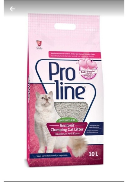 Pro Line Bebek Pudrası Kokulu Ince Tane Topaklanan Kedi Kumu 10 Lt