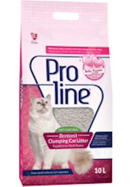Pro Line Baby Powder Topaklanan Kedi Kumu 10L
