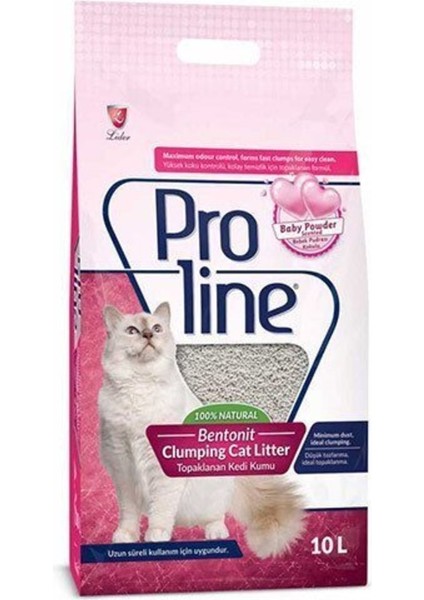 Pro Line Doğal Topaklanan Baby Powder Kokulu Kedi Kumu 10 Lt