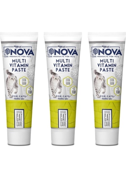 Nova 3 Adet Kediler Için Multivitamin Paste 3X100 gr