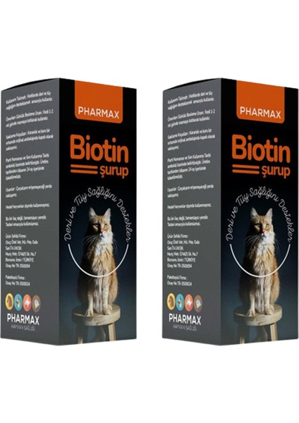 Biotin Tüy ve Deri Sağlığı Kedi Vitamin Şurubu 2X40ML