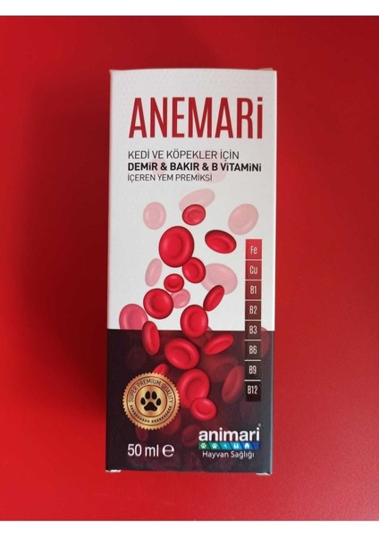 Animari Kedi ve Köpekler Için Demir Bakır B Vit Içeren Anemari 50 ml