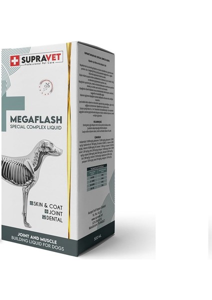 Supra Vet Köpekler Için Eklem ve Kas Geliştirici Likit Megaflash +Xxl 500 ml (Special Complex Liquid fırsatları