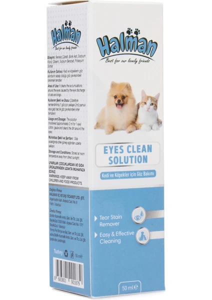 Eyes Clean Solution Kedi ve Köpek Göz Temizleme Solüsyonu 50 ML