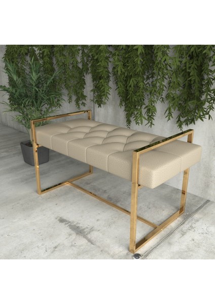 Antre Bench Puf Metal Ayaklı Puf