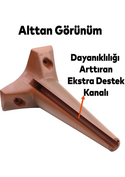 Lüks Mobilya Kanepe Sehpa Puf Koltuk Ayağı 24 cm Kahverengi Ahşap Desenli Baza Ayak