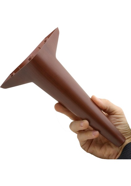 Lüks Mobilya Kanepe Sehpa Puf Koltuk Ayağı 24 cm Kahverengi Ahşap Desenli Baza Ayak