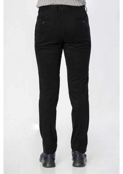 Angra Do Heroísmo P116 Zen Likralı Gabardin Slim Fit Pamuklu Pantolon Siyah