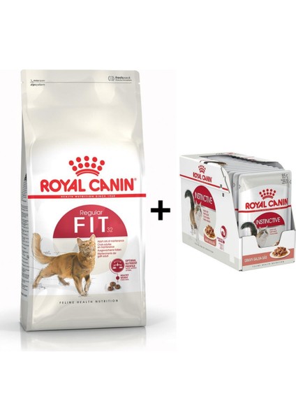 Fit 32 Kuru Kedi Maması 2 kg + 12 Adet Yaş Mama