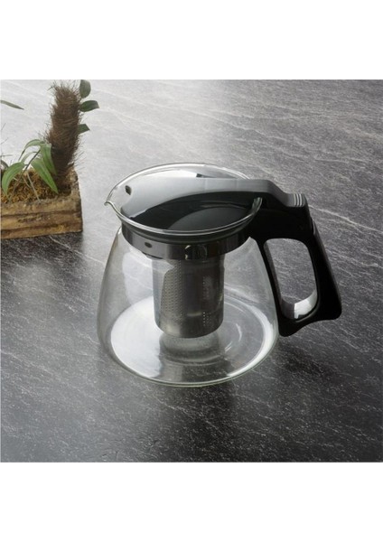 Cam Demlik Süzgeçli 1100ML Siyah THN81100