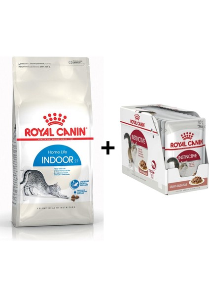 Indoor 27 Kuru Kedi Maması 2 kg + 12 Adet Yaş Mama