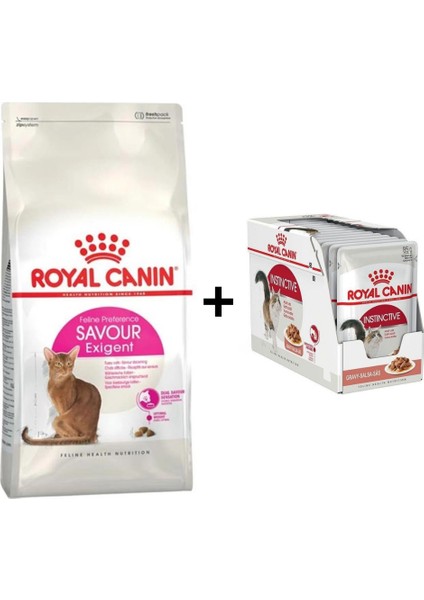 Savour Exigent Kuru Kedi Maması 2 kg + 12 Adet Yaş Mama